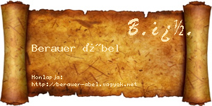 Berauer Ábel névjegykártya